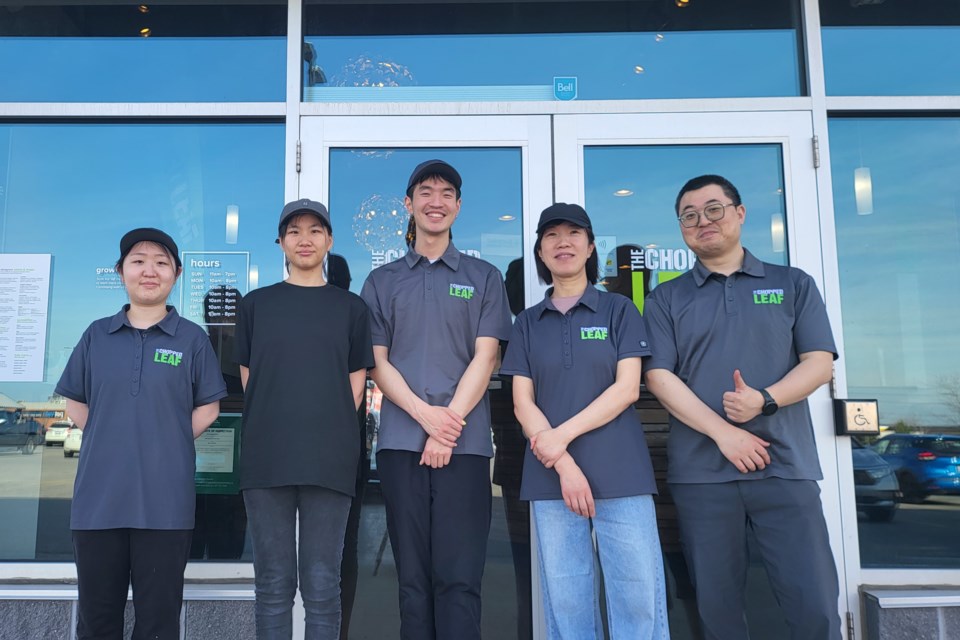 The Chopped Leaf team in Barrie with new franchisee Alex Zhang.