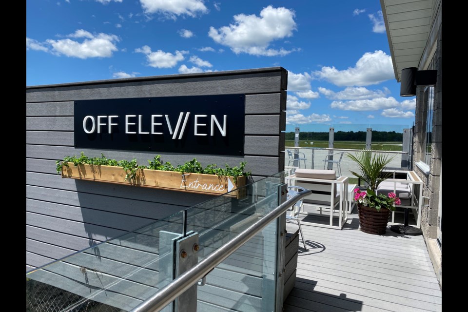 Off Eleven Pizza and Eats serves gourmet pizza and other menu options inside the Lake Simcoe Regional Airport.