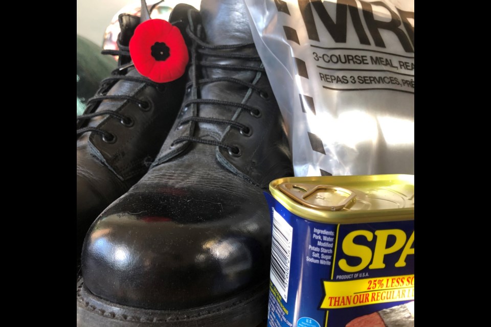 Soldier boots and Spam. 