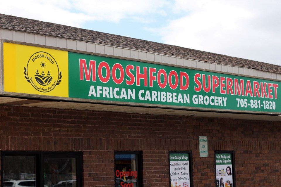 Mooshfood Supermarket African Caribbean Grocery is located near Anne and Dunlop streets in Barrie.