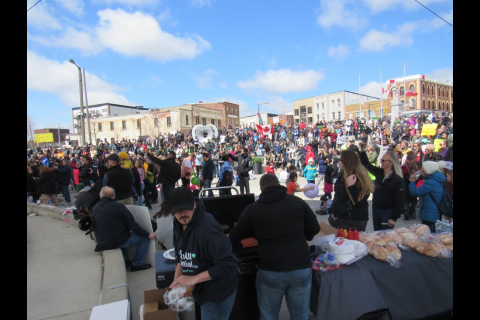 The most recent freedom rally gathering at Meridian Place on April 17 saw between 400 and 500 people and only eight tickets handed out by city police.