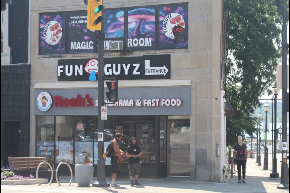 Fun Guyz at 1 Dunlop St. W. sells whats known as magic mushrooms, despite the drug they contain being illegal in Canada, Wednesday, July 5, 2023. 