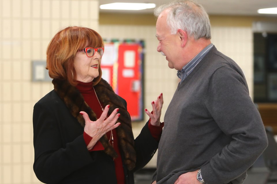 Barrie MPP Ann Hoggarth speaks to visitors at her annual community meet-and-greet at the Allandale Recreation Centre on Saturday, Jan. 6, 2018.  Kevin Lamb for BarrieToday.