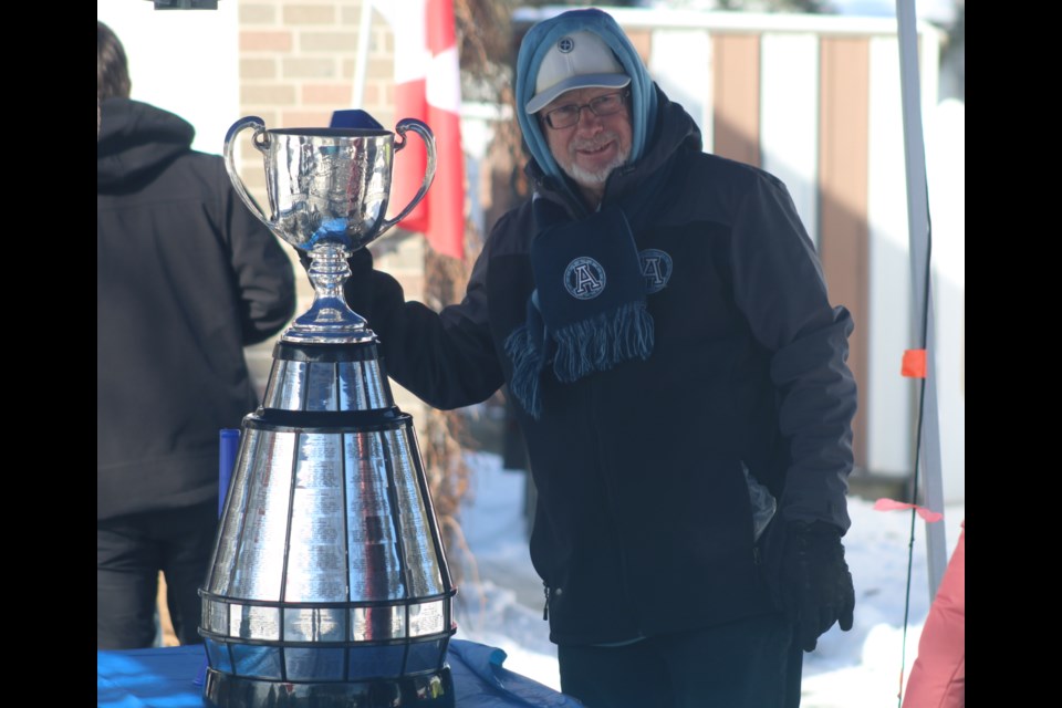 Bob Martinell was the lucky Argos season-ticket holder who was drawn to host the Grey Cup for a bit of the day on Friday, Feb. 17.