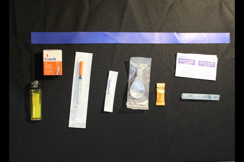 Several harm reduction tools were on display during a public education forum at Barrie City Hall in 2019. Raymond Bowe/BarrieToday files