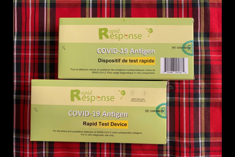 Rapid-response antigen tests sent home by one of the local school boards this week. 
