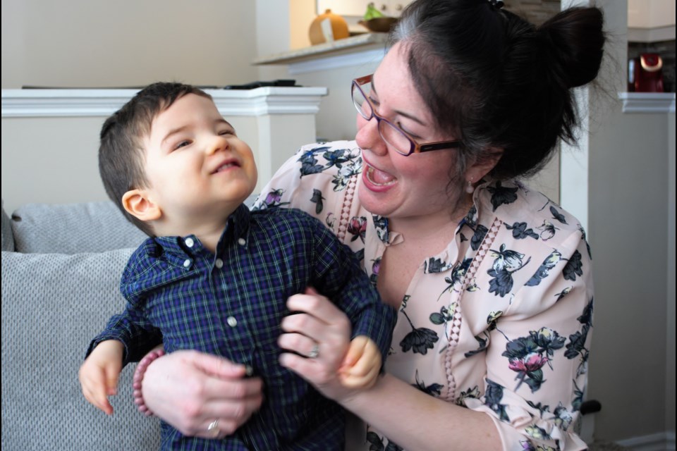 Katie Maracle is shown with her two-year-old son, Ethan, in this file photo. Maracle fought hard for her son's therapy for his autism after the PC government announced changes to funding for the Ontario Autism program. The PC government has since reverted its stance. Jessica Owen/BarrieToday