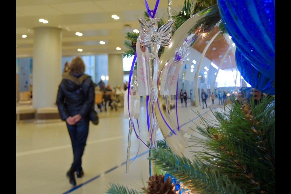Angels are placed on the tree in memory of a loved one who has passed away or in honour of someone battling a life-threatening illness.   
Sue Sgambati/BarrieToday       