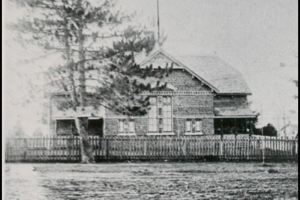 The East Ward School in Barrie,  shown in 1897, began as a two-room school. Photo courtesy of the Barrie Historical Archive
