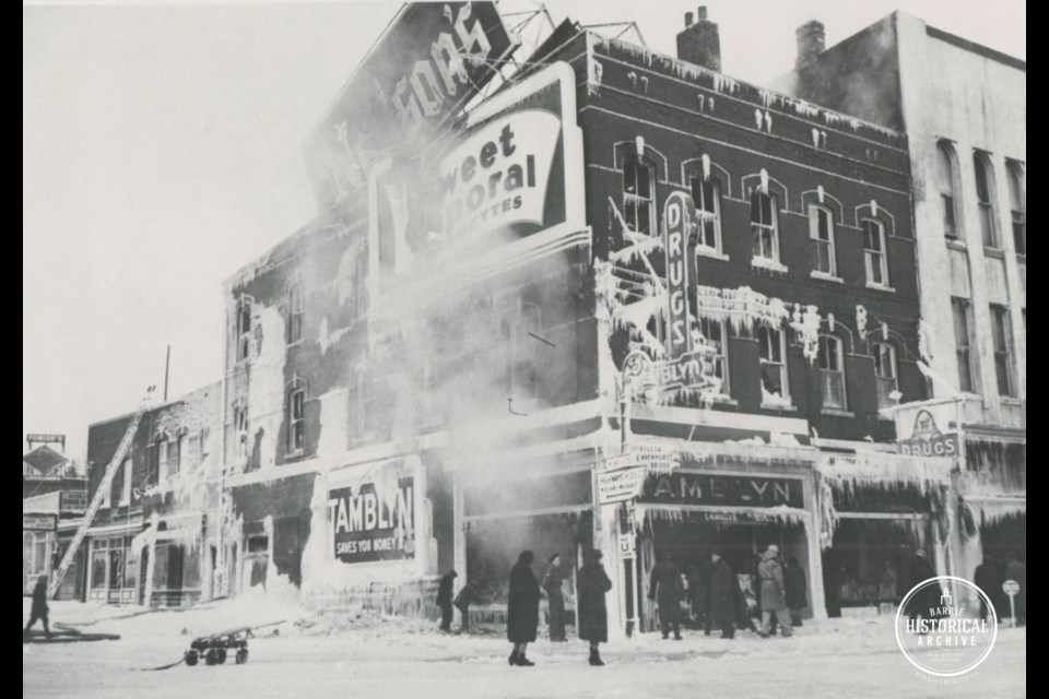 The Tamblyn fire. Photo courtesy of the Barrie Historical Archive
