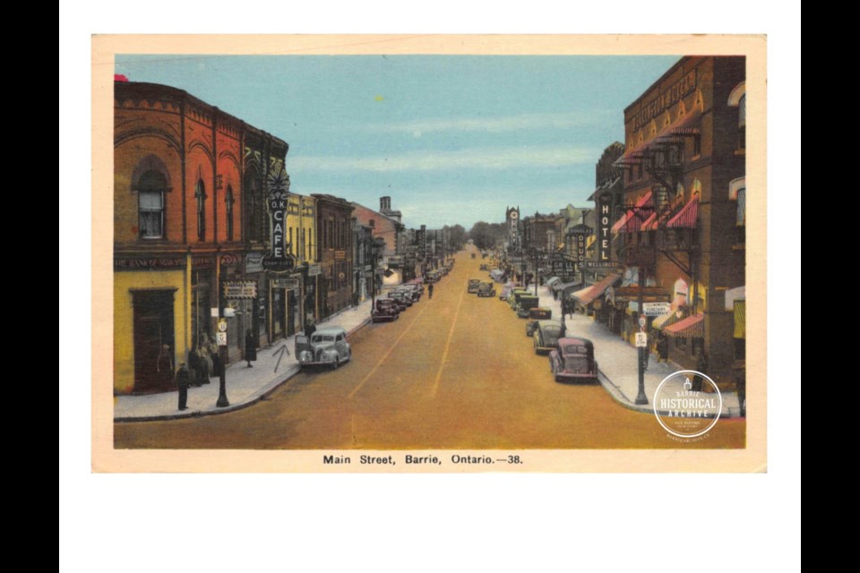 O.K. Cafe on what was then known as Elizabeth Street (later renamed Dunlop Street) in downtown Barrie, across from the Wellington Hotel about 1930. Photo courtesy of the Barrie Historical Archive