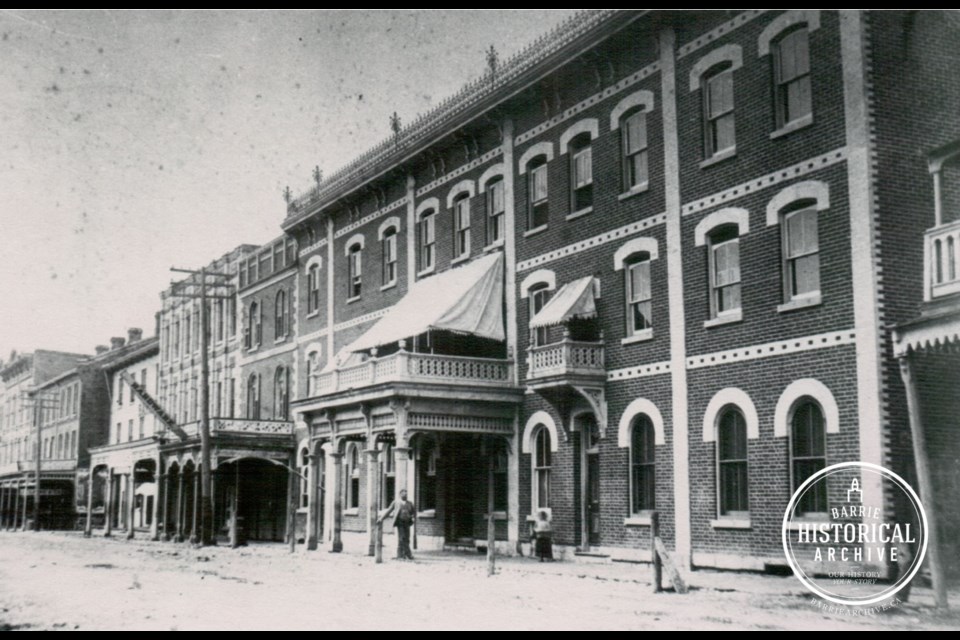 The former Queen's Hotel is shown in the 1880s. Photo courtesy of the Barrie Historical Archive