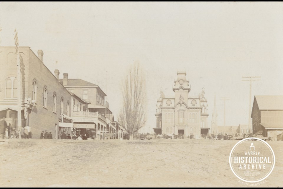 This photo shows Mulcaster Street in 1901. Photo courtesy of the Barrie Historical Archive