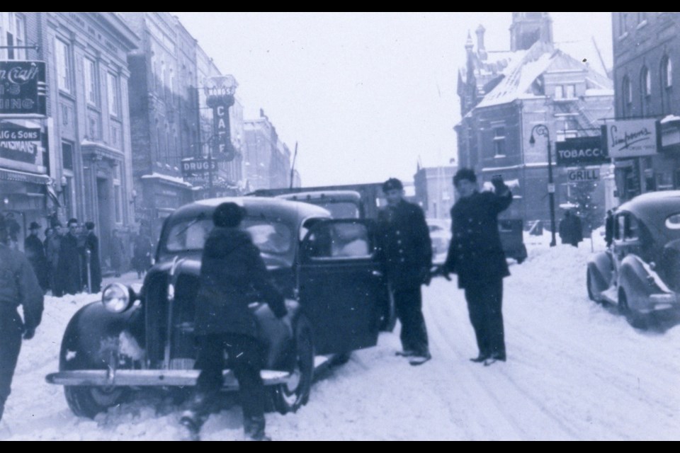 Winter on Dunlop Street. Photo courtesy of the Barrie Historical Archive