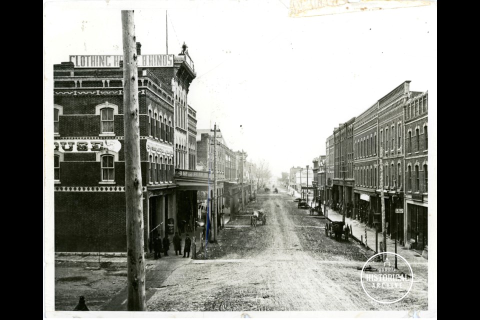 Looking east from Five Points sometime between 1875 and 1884.