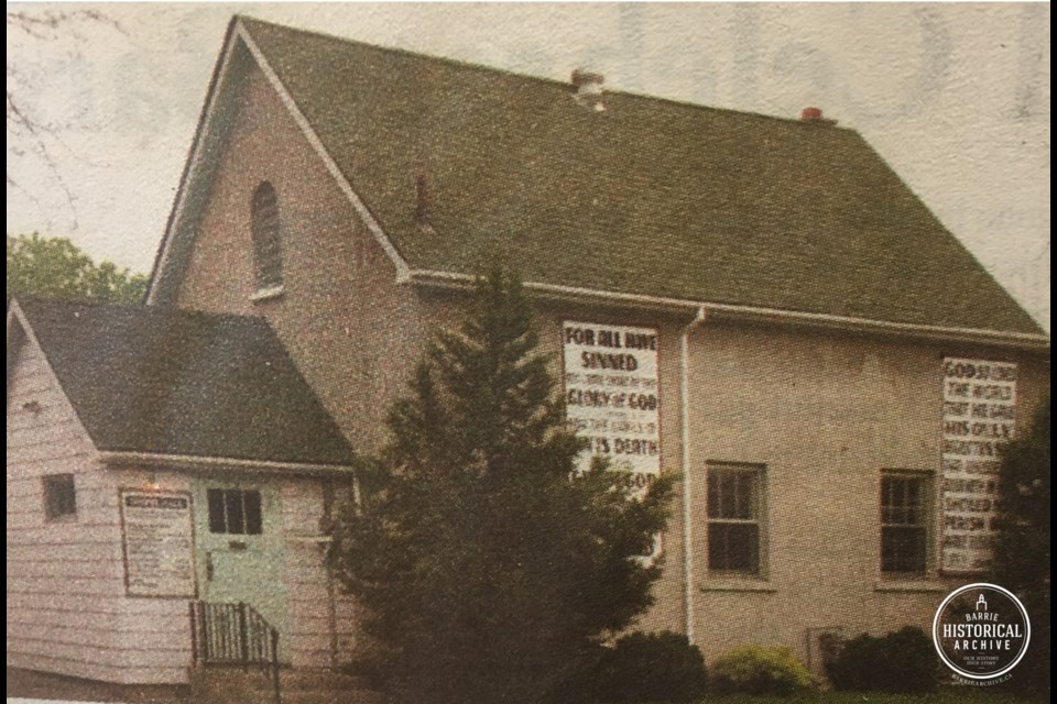 The church at 19 Parkside Dr., in Barrie, as it appeared in the late 1970s. 