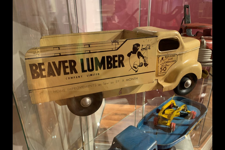 Vintage toys on display at the Simcoe County Museum. 