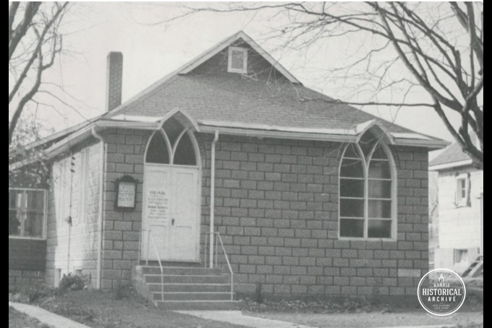 Free Methodist Church is shown circa 1947. Photo courtesy the Barrie Historical Archive