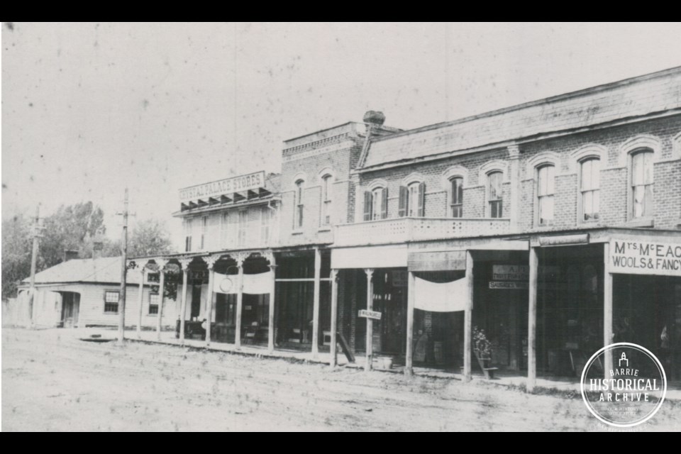 Dunlop Street West, or Elizabeth Street as it was then known, as it appeared in 1878. Photo courtesy of the Barrie Historical Archive