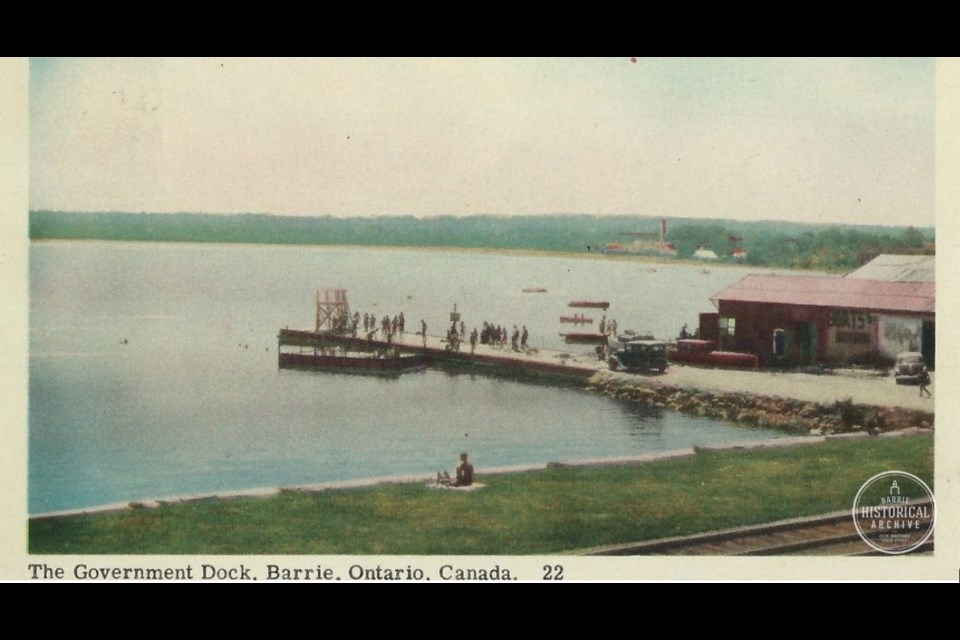 The government dock in Barrie some 90 years ago.