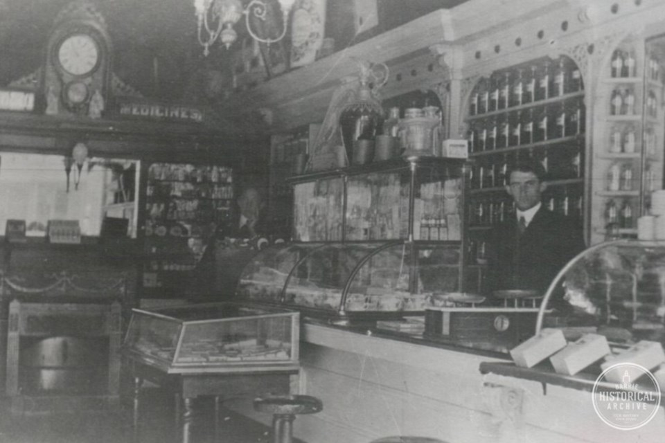 The interior of a Dunlop Street drugstore in 1912.