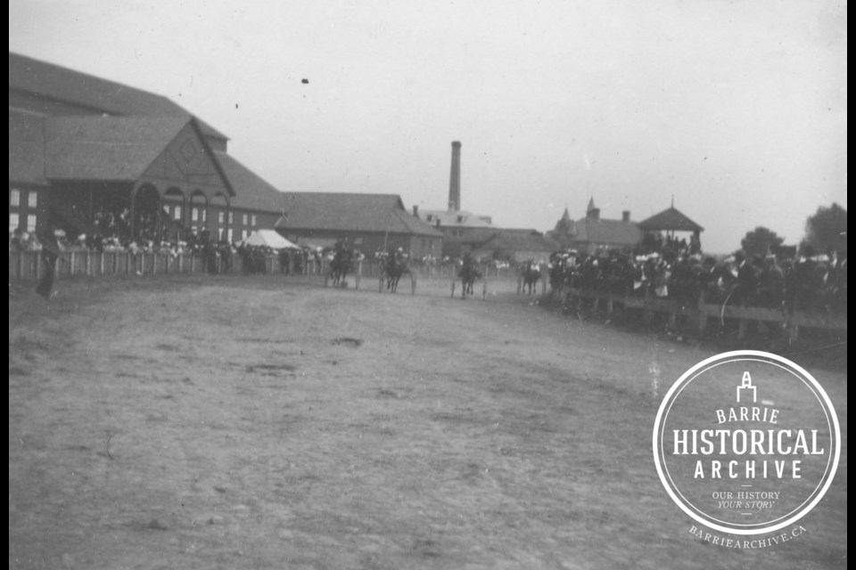 The Barrie Exhibition of 1903 was held at the Agricultural Park, generally located between Elizabeth (now called Dunlop Street West) and Vespra streets, near Bradford Street. 