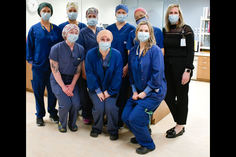 Leanne Weeks, the chief nursing executive at Royal Victoria Regional Health Centre in Barrie, is shown with some of the nurses from the surgery department.