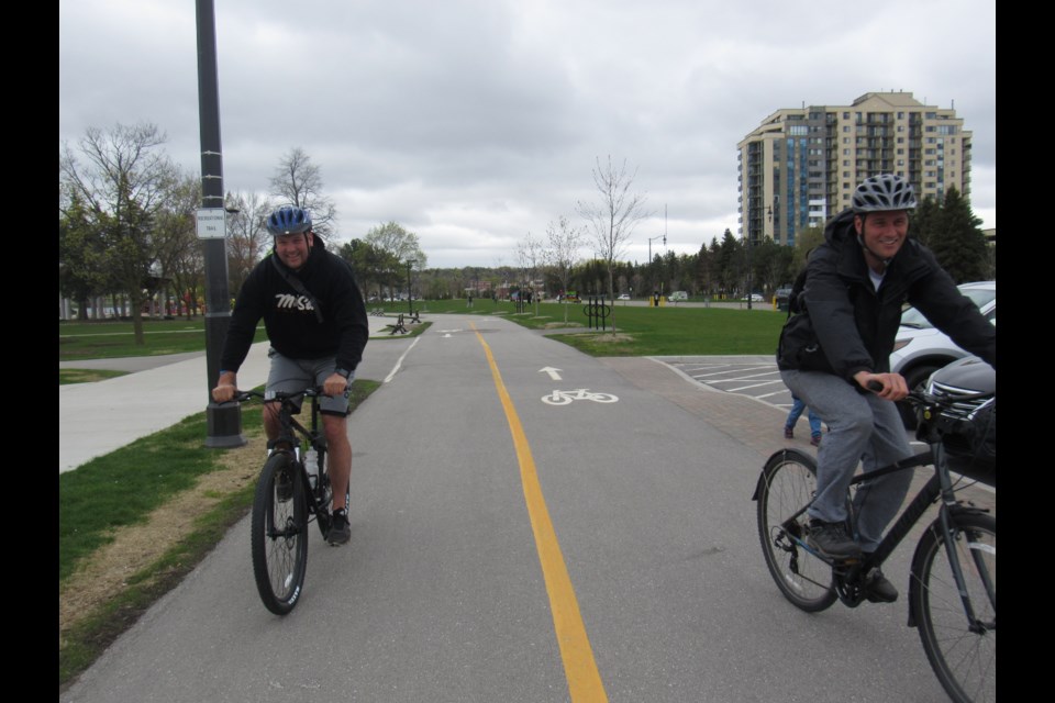 The bike trails along Centennial Beach in Barrie were getting good use on the last day of the long weekend on May 20, 2019. Shawn Gibson/BarrieToday