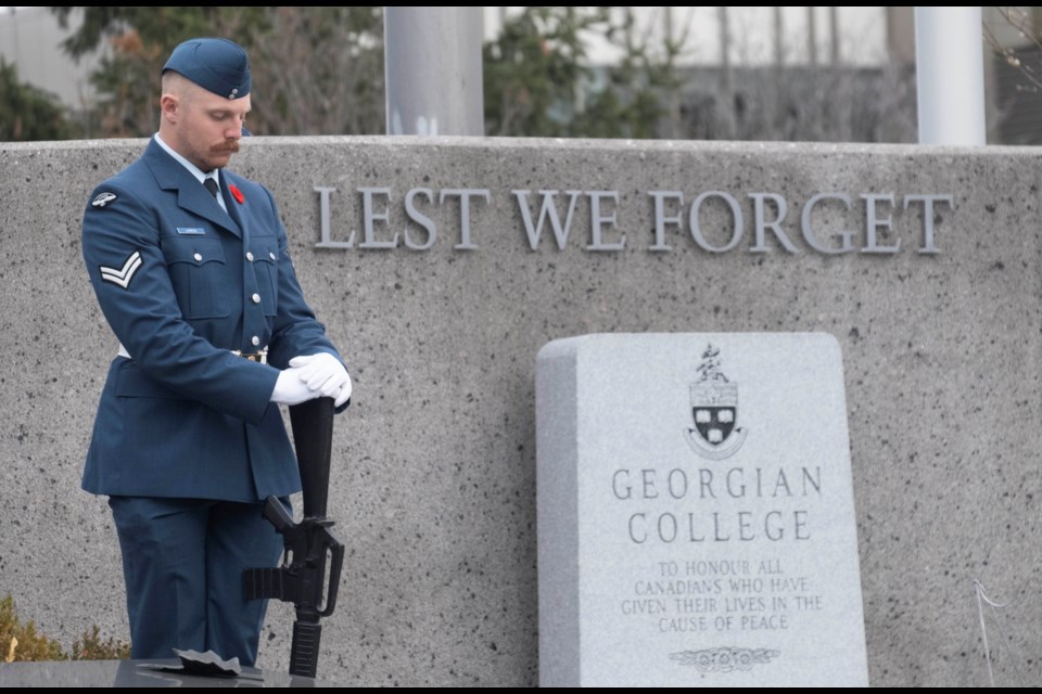 Georgian College hosted a Remembrance Day ceremony at its Barrie campus on Friday, Nov. 11, 2022. 