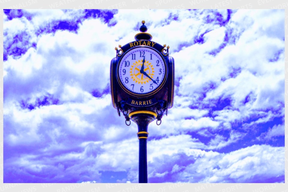 The Rotary Clock at the base of Bayfield Street at the Barrie waterfront.| Photo submitted by Safwat Ghabbour