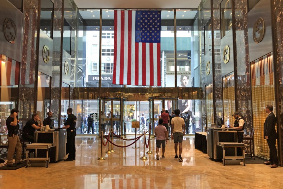 Secret Service security posts with X-ray machines inside the entrance to Trump Tower in Manhattan. Kevin Lamb for BarrieToday