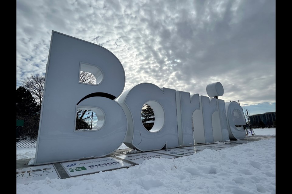 The 'Heart' Barrie sign at the city's waterfront is shown in a file photo. 