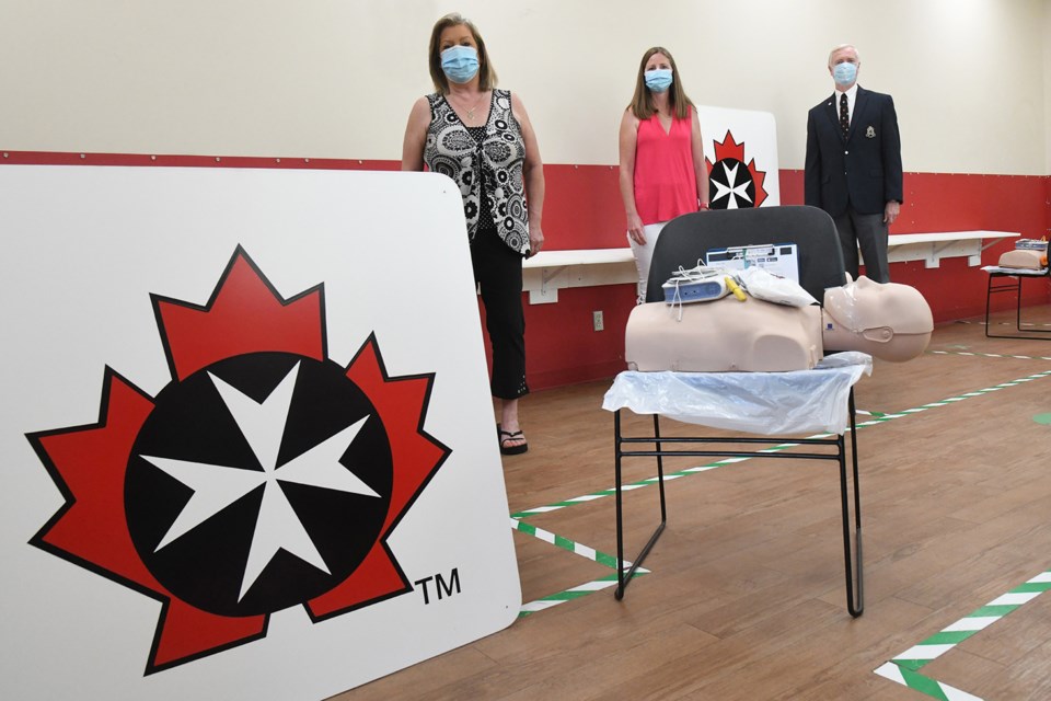 St. John Ambulance Barrie Simcoe Muskoka branch is celebrating 80 years of service to the community as of 2021. From left are training co-ordinator Sandra Brown, office administrator Sandra Tedford and past chairperson Bill Sergeant.