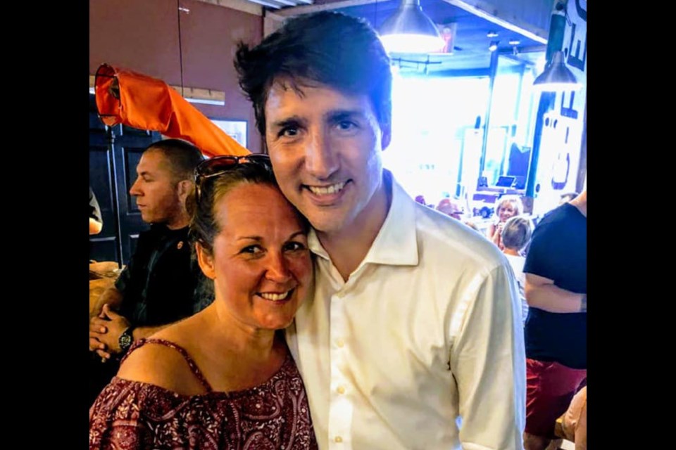 Barnstormer GM Bernadine Quigley poses a customer last night (its Prime Minister Justin Trudeau)! Submitted by Bernadine Quigley