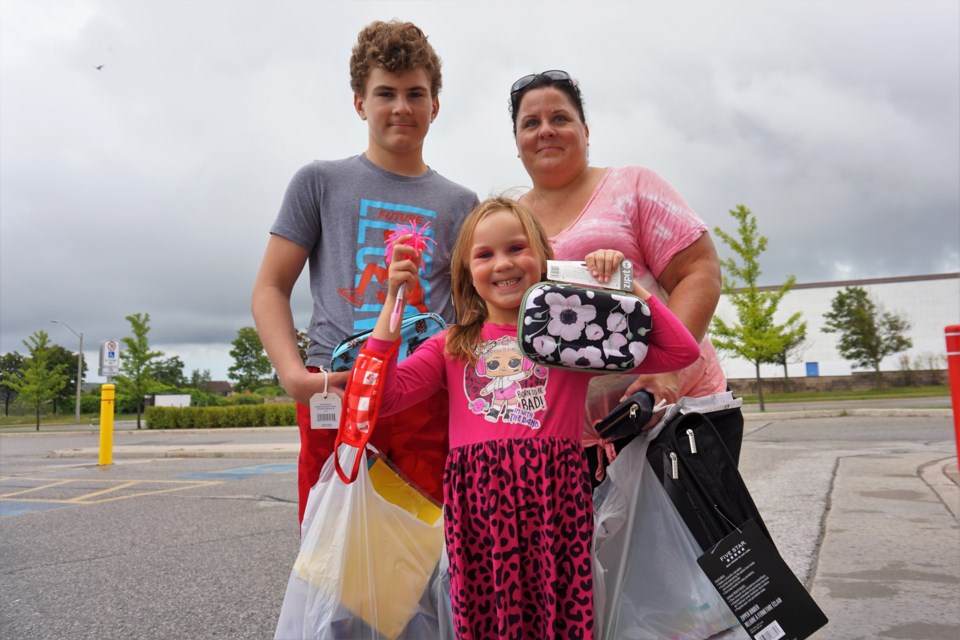 Carli-Anne Borysenko was shopping at Staples this week with her two kids Benjamin, 11, and six-year-old Lilie-Rose. Jessica Owen/BarrieToday