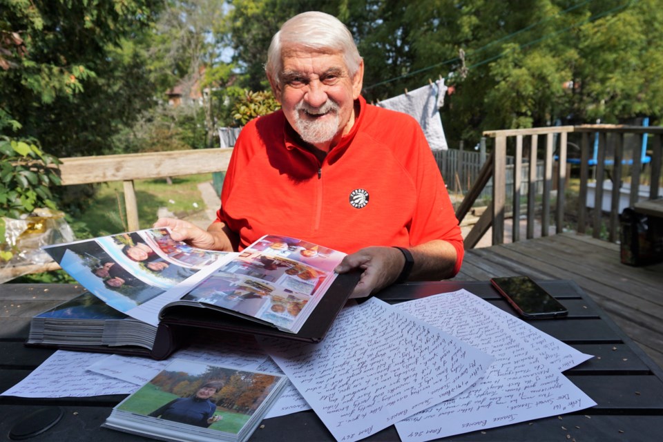 Brian Barnes has hand written a love letter to his wife Joanne everyday they've been apart due to COVID-19 restrictions. After 190 letters, Barnes was able to hug his wife in person again this week at the IOOF in Barrie. Jessica Owen/BarrieToday   