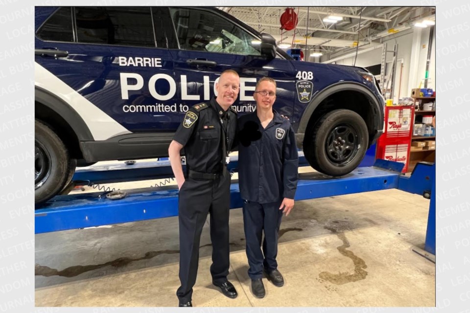Barrie police Insp. Carl Moore, who is with operational services, and Nicholas Cunningham have become friends over the past few years through a variety of Special Olympics events. Moore has also been one of Cunningham’s biggest supporters.