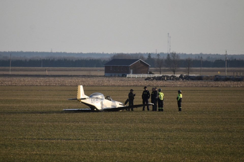 Emergency crews responded to a plane crash in the Edenvale area, west of Barrie, on Monday, March 4, 2024. The pilot was not injured, according to OPP.