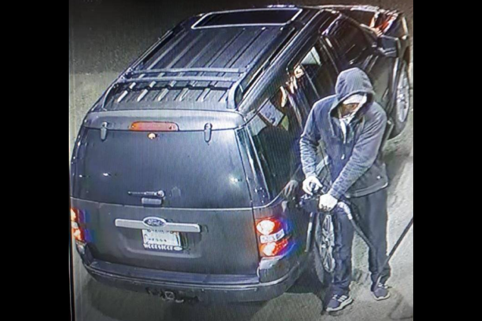 Barrie police have released surveillance photos of suspects wanted in connection to the theft of gasoline. Image supplied
