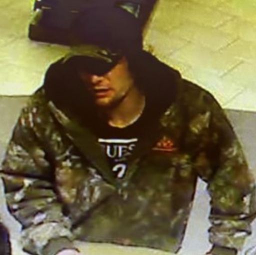 Barrie police have released this surveillance image of a suspect involved in an alleged theft from a north-end gas station on March 8, 2020. Photo supplied