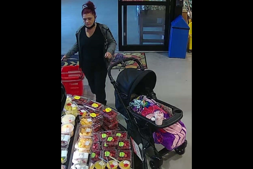 Barrie police have released surveillance photos of two people wanted for allegedly stealing groceries from a local supermarket on Sept. 19. Image supplied