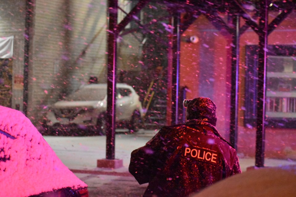 City police responded to a shooting on Lakeshore Mews in downtown Barrie around 4:30 p.m. on Friday, Nov. 24, 2023.