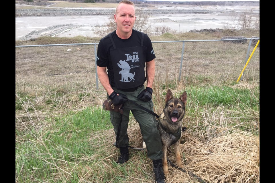 Barrie Police Canine officer Cam Cooper and 2-year old Thunder. Sue Sgambati/BarrieToday