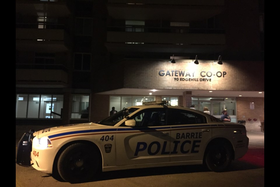 Barrie Police took two people into custody following a shooting at 90 Edgehill Drive. Sue Sgambati/BarrieToday