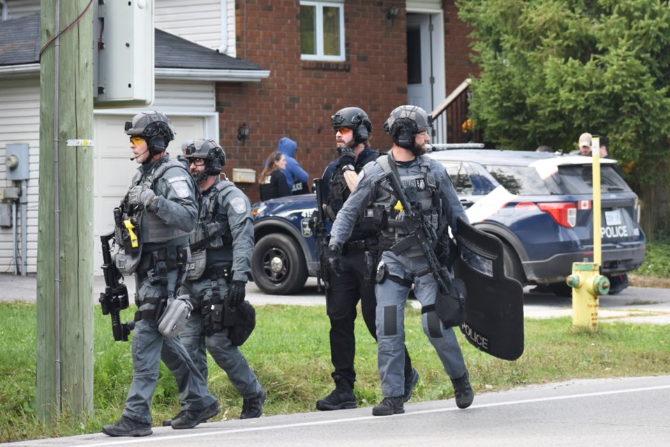 Barrie police tactical officers raided a home on Huronia Road in the city's south end around 3 p.m., Thursday.