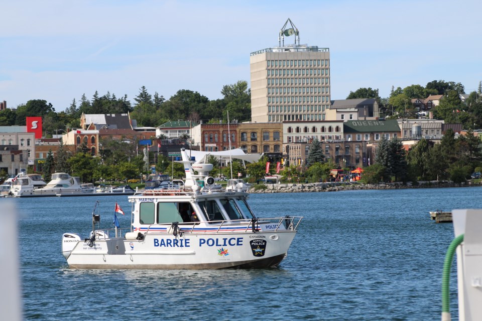 The Barrie Police marine unit is shown in a file photo. Raymond Bowe/BarrieToday