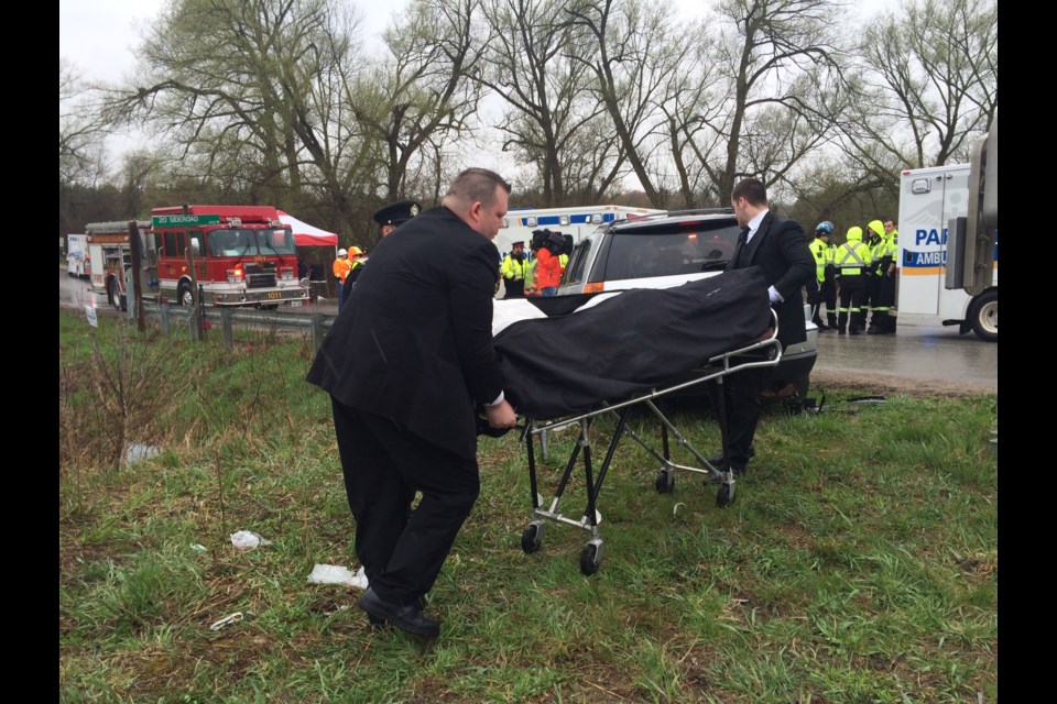 'Fatal' outcome:  The 'body' of a crash 'victim' is removed from the scene.
Sue Sgambati/BarrieToday
