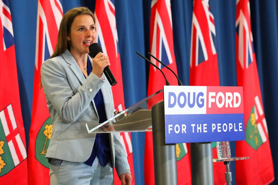 Barrie-Innisfil MPP Andrea Khanjin is shown in this file photo from May 11, 2018 at a Doug Ford rally at the Holly Community Centre in Barrie.  Kevin Lamb for BarrieToday.