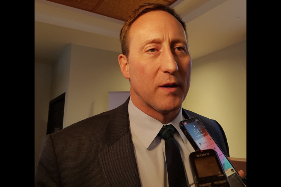 Conservative Party leadership hopeful Peter MacKay speaks to reporters in Barrie on Thursday, Feb. 20, 2020. Shawn Gibson/BarrieToday