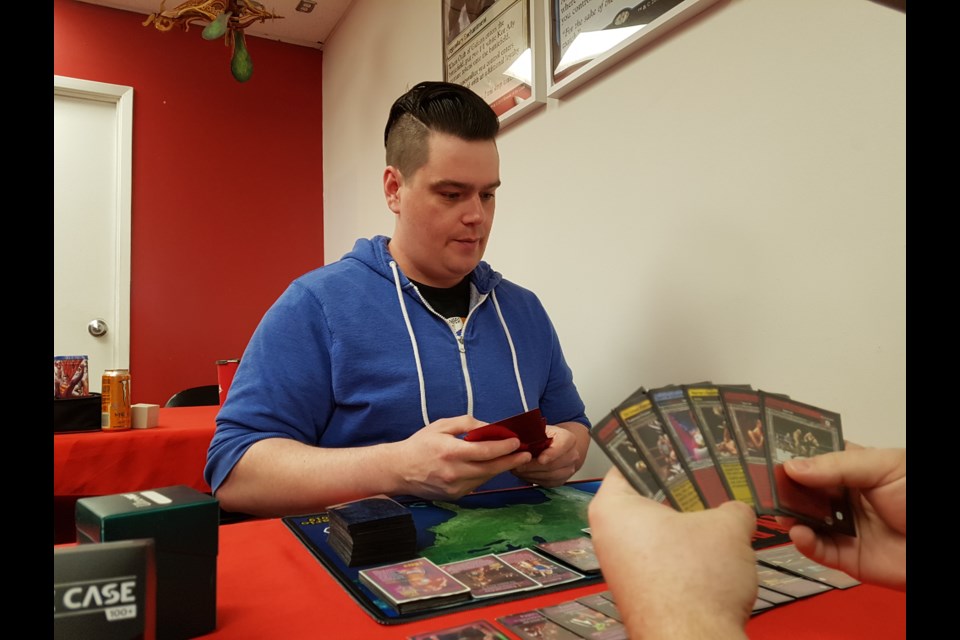 Eric Regier ponders his next move in a game leading up to next weekend's RAW Deal North American Championships, May 19 2019